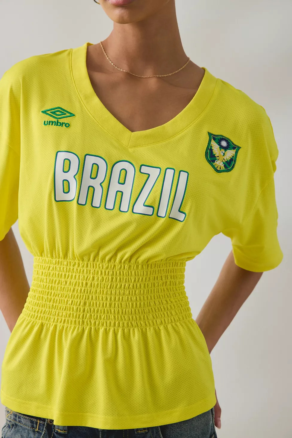 Umbro UO Exclusive Cinched Waist Jersey Top | Urban Outfitters (US and RoW)