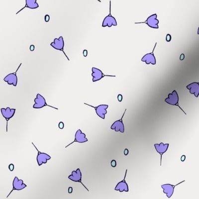 Small random flowers - white and light purple | Spoonflower