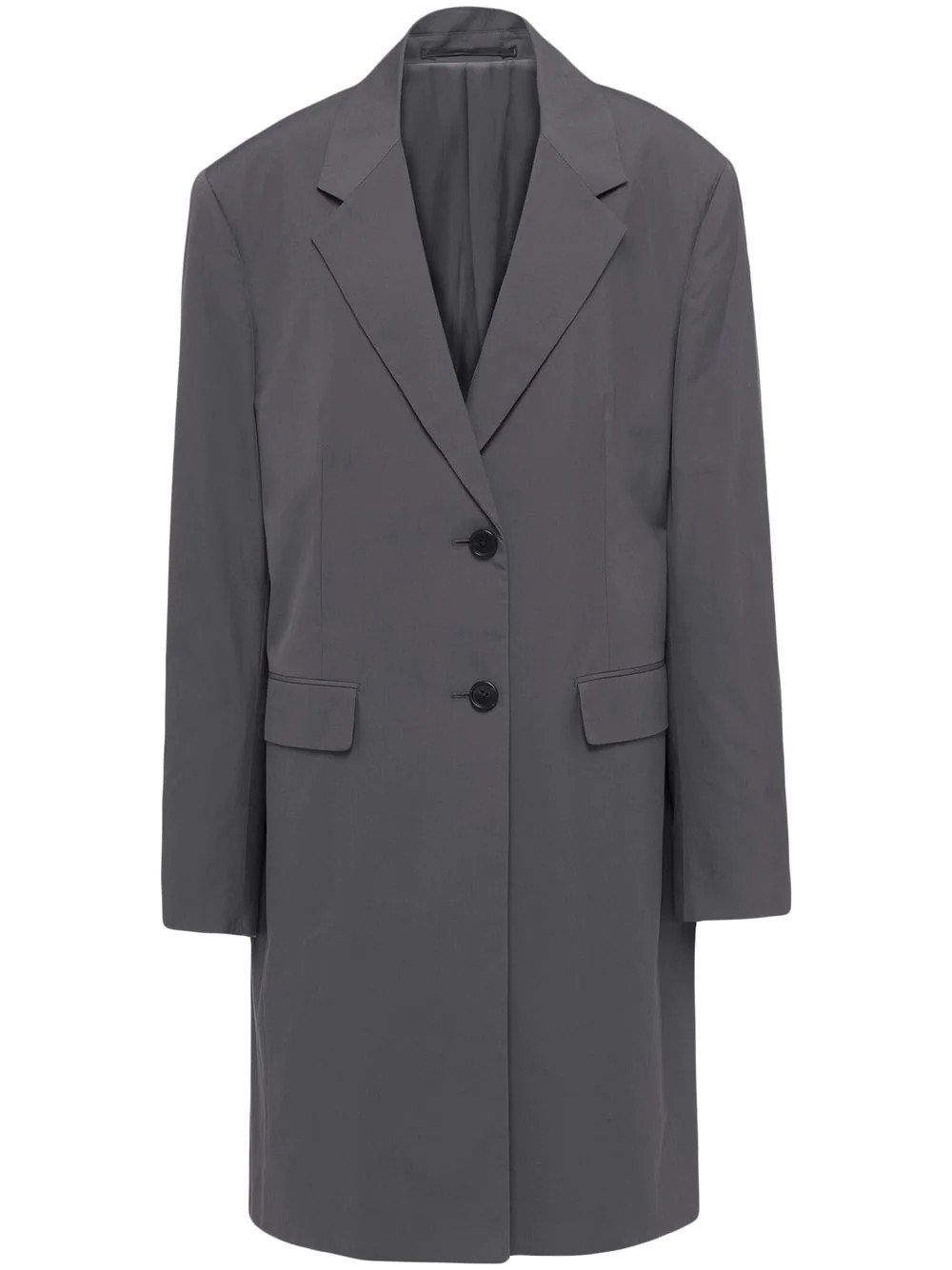 Prada single-breasted cotton coat - Grey | Farfetch Global