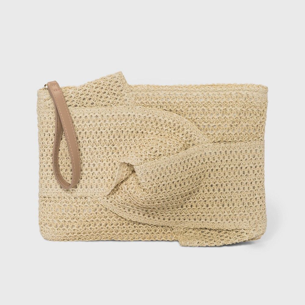 Zip Closure Straw Clutch - A New Day Natural | Target