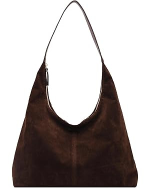 Leather Hobo Bags for Women Brown Purses Suede Purse Slouchy Tote Bag Suede Tote Bag Fall Purses ... | Amazon (US)