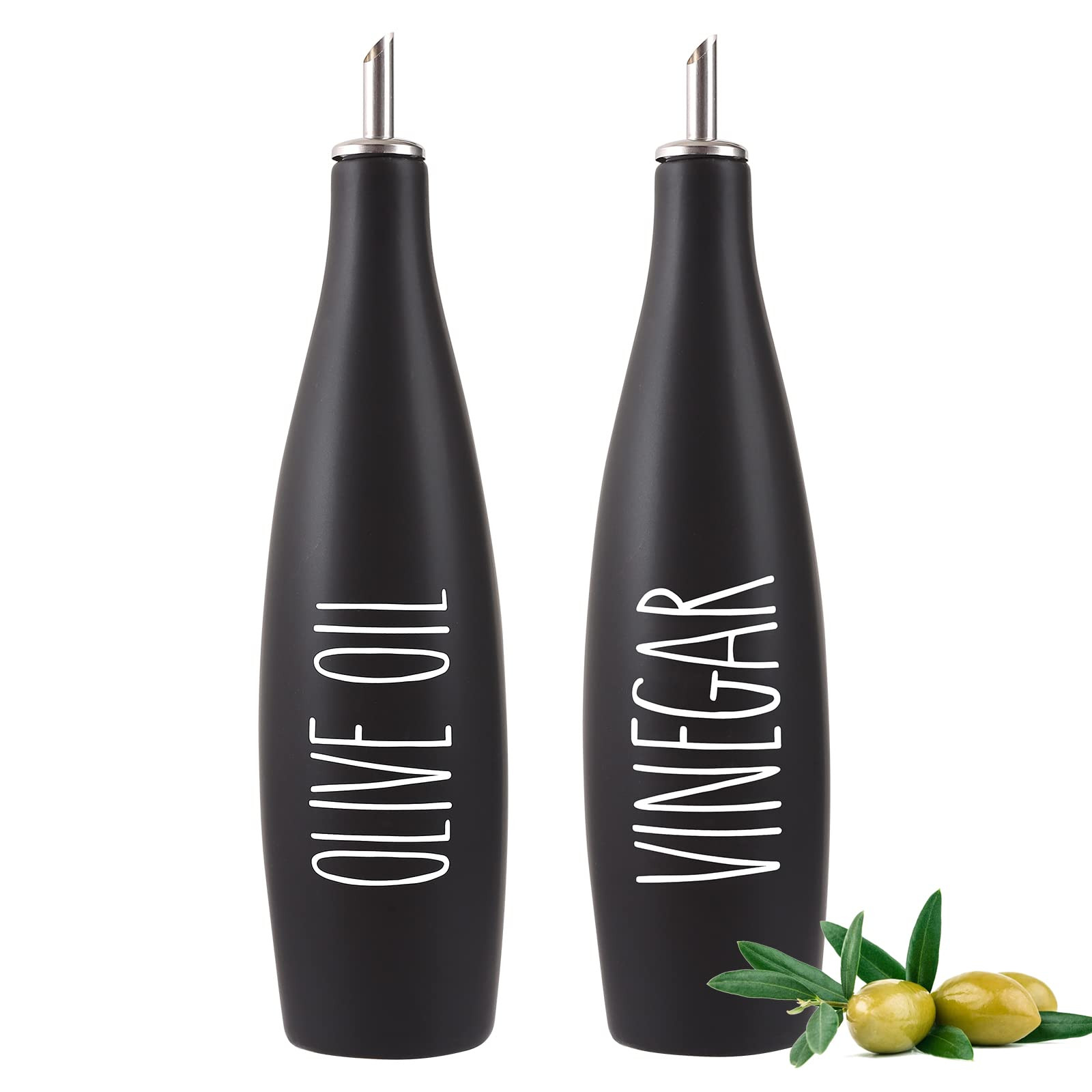 HOMCDALY Olive Oil and vinegar dispenser set, Ceramic Olive Oil Dispenser Bottle for Kitchen, Large  | Amazon (US)