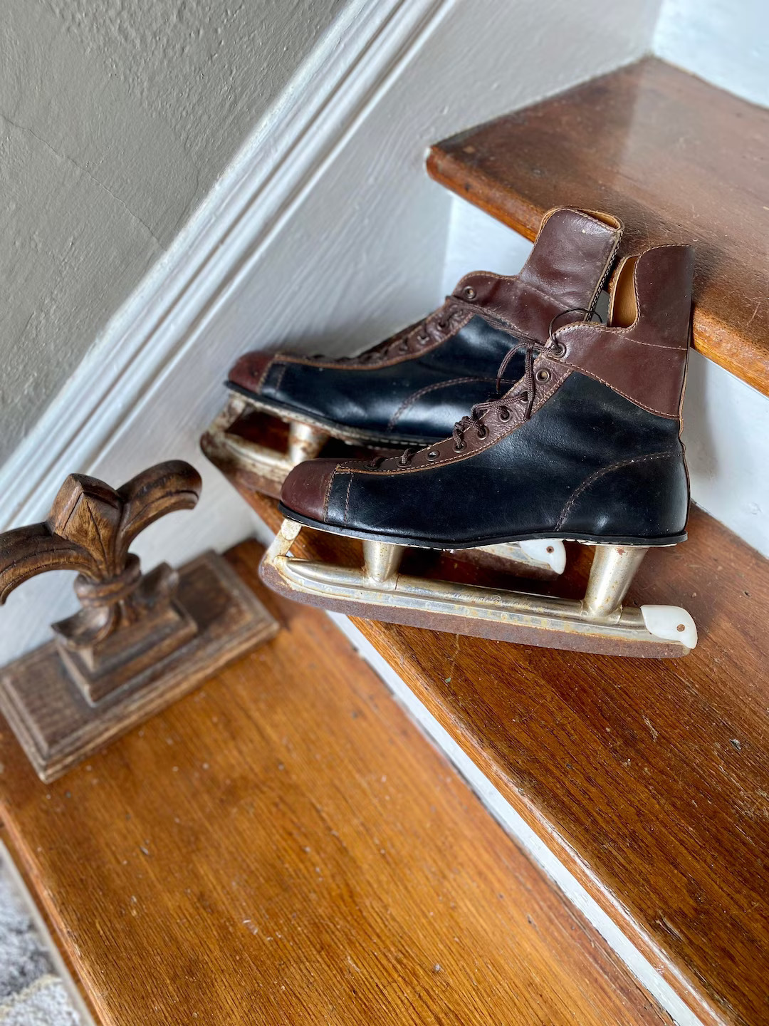Vintage Black Ice Skates - Winter Decor | Etsy (US)
