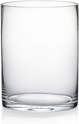 CYS Excel Clear Glass Cylinder Vase (H:9" D:4") | Multiple Size Choices Glass Flower Vase Centerpiec | Amazon (US)