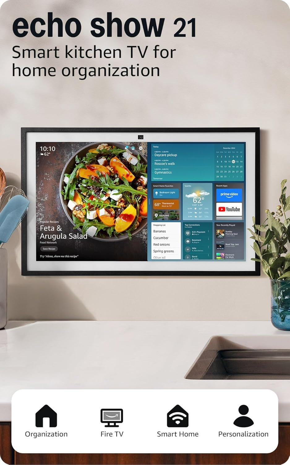 Amazon Echo Show 21 (newest model), Full HD 21" kitchen hub for home organization, with built-in Fire TV, Designed for Alexa+ | Amazon (US)