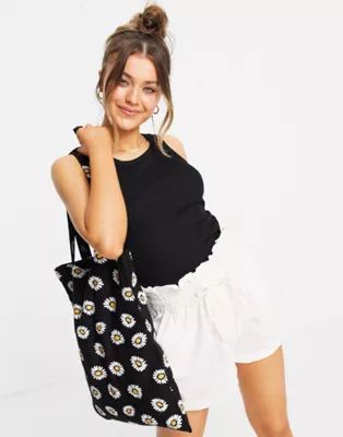Pieces recycled polyester blend racer vest in black | ASOS (Global)