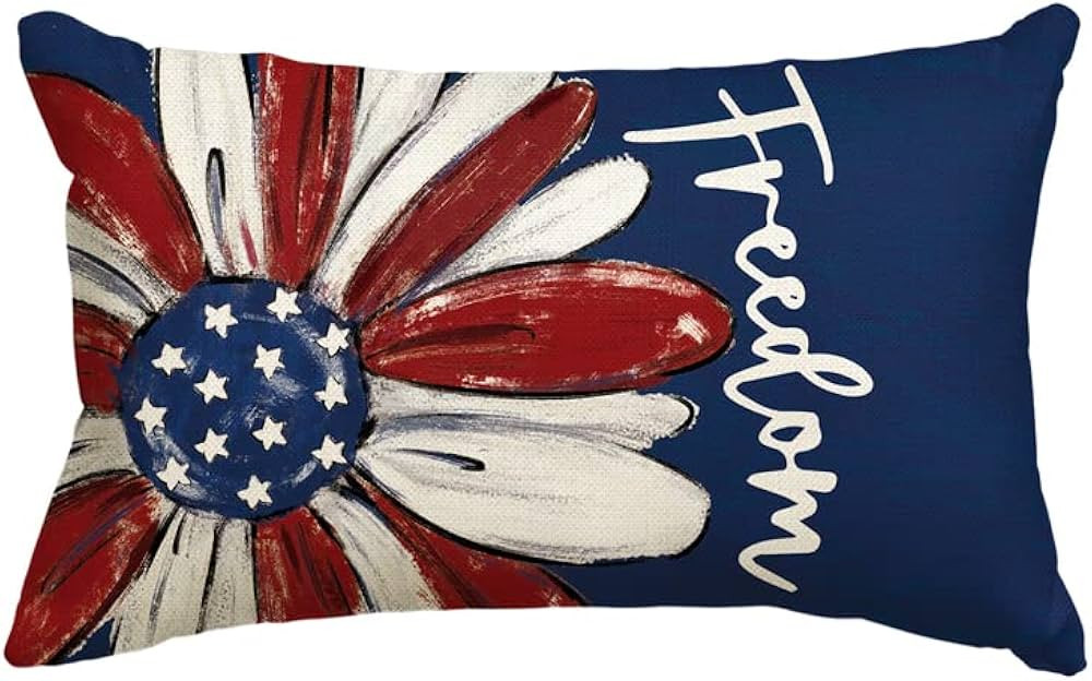 AVOIN colorlife 4th of July Freedom Throw Pillow Cover, 12 x 20 Inch Patriotic Memorial Day Ameri... | Amazon (US)