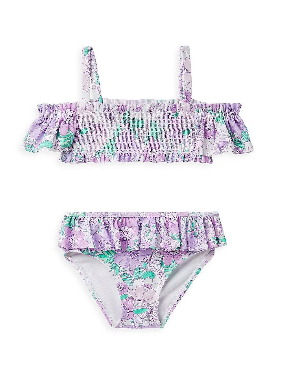 Baby's,Little Girl's & Girl's 2-Piece UPF 50+ Floral Smocked Bikini Set | Saks Fifth Avenue
