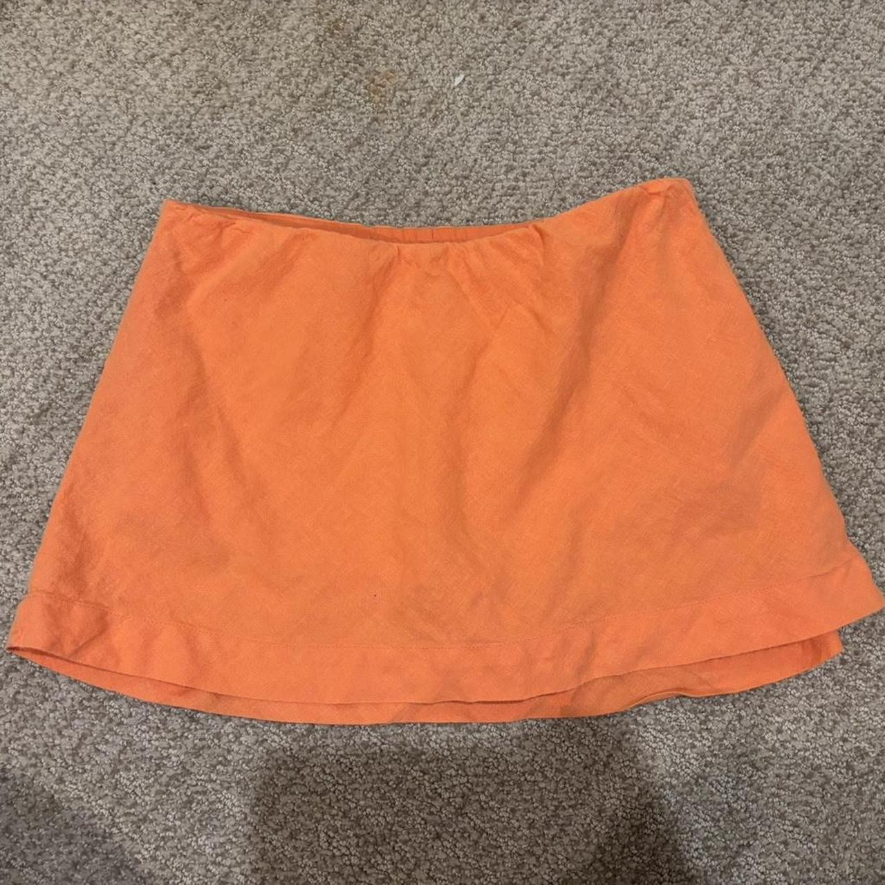 Linen Free People lcoral mini skirt with built in... | Depop | Depop US