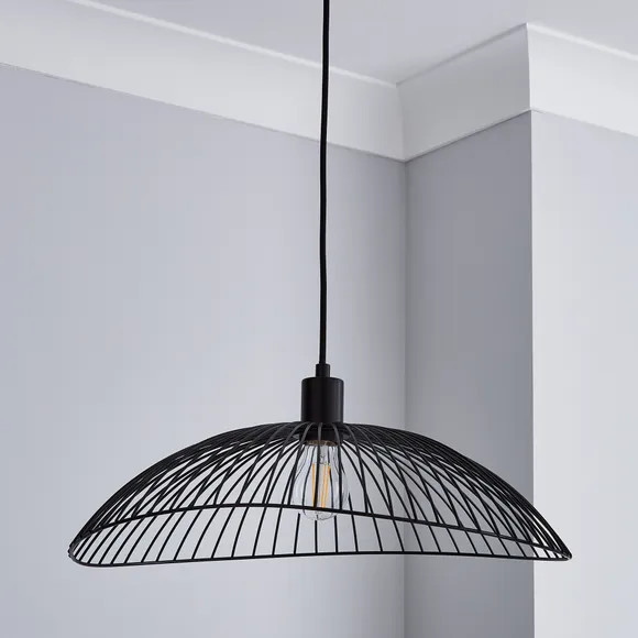 Elements Jaula 50cm Ceiling Fitting Black | Dunelm (migrated)