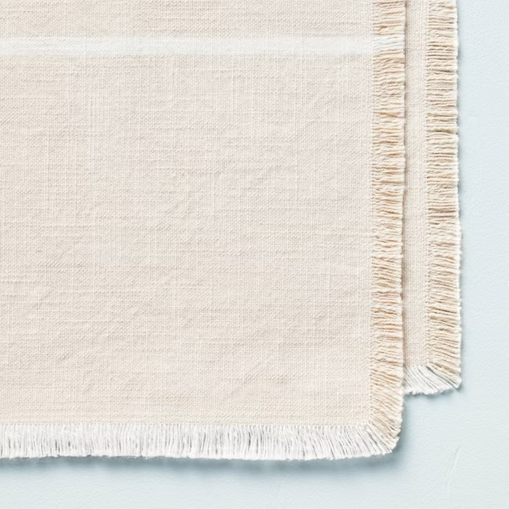 4pk Color Block Woven Napkin Set Beige/Cream - Hearth & Hand™ with Magnolia | Target