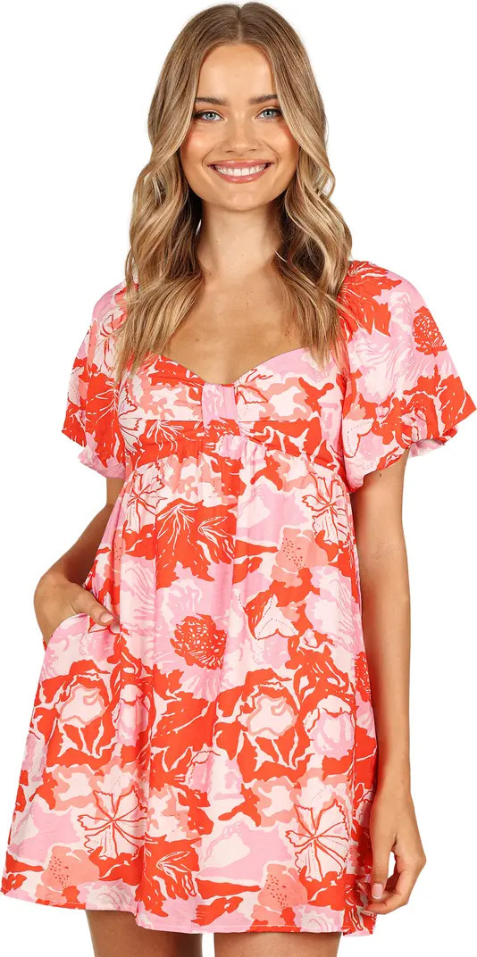 Maggie Print Puff Sleeve Minidress | Nordstrom