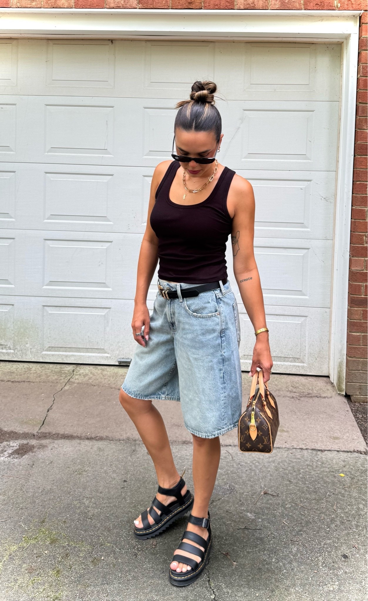 Long denim shorts 
Ootd 
Summer casual outfit 
Ootd
Mom outfit of the day 
Summer style

#LTKdayinmylife #LTKootd #LTKmomlife