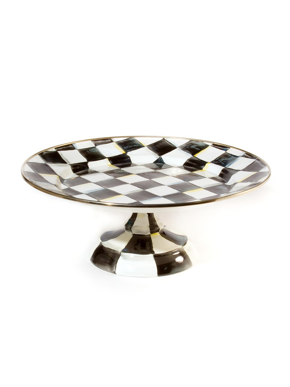 Courtly Check Enamel Pedestal Platter | Saks Fifth Avenue