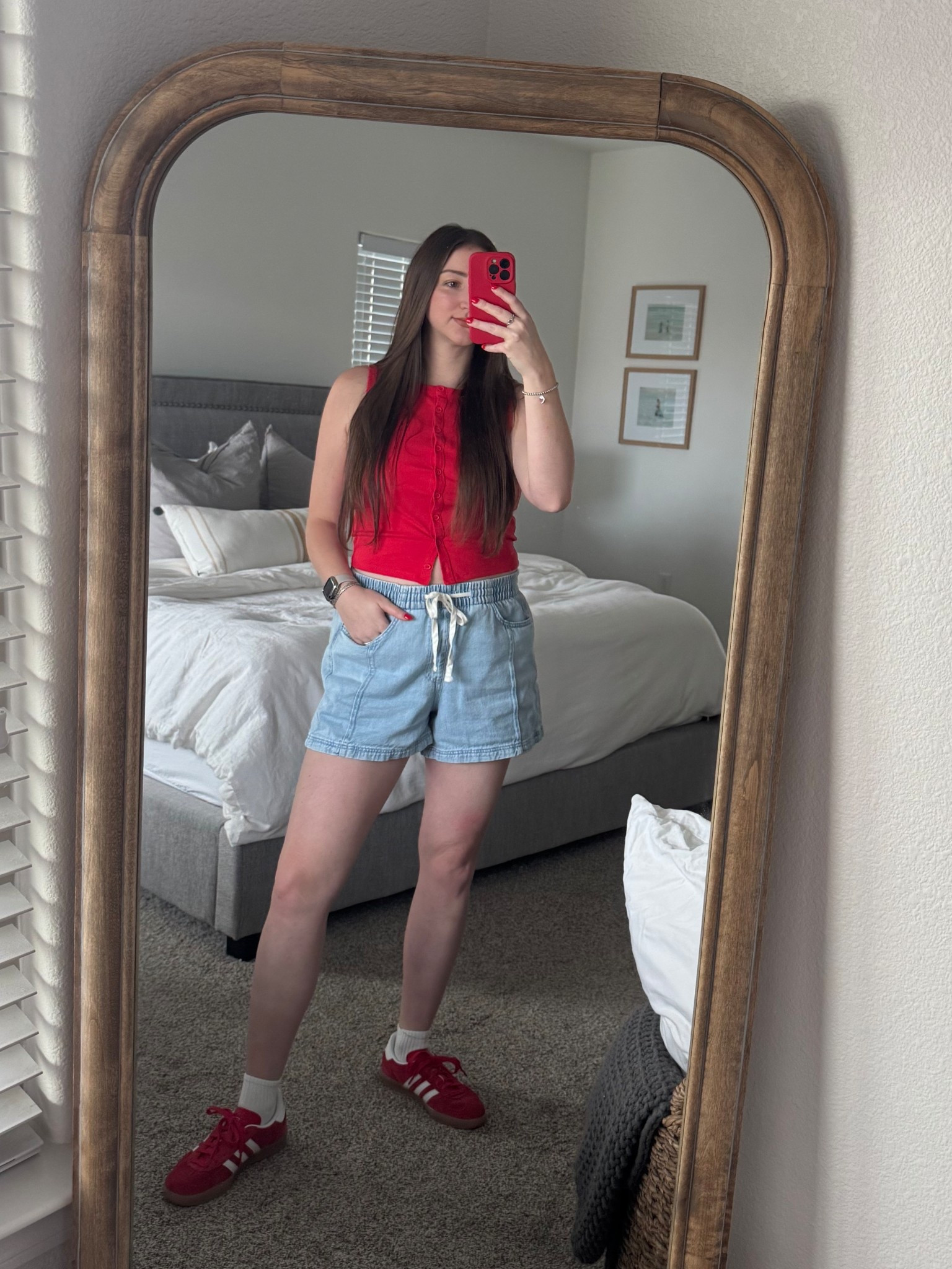 Casual mom fit ❤️ #target #denim #shorts #adidas 

#LTKShoeCrush #LTKStyleTip #LTKFindsUnder50