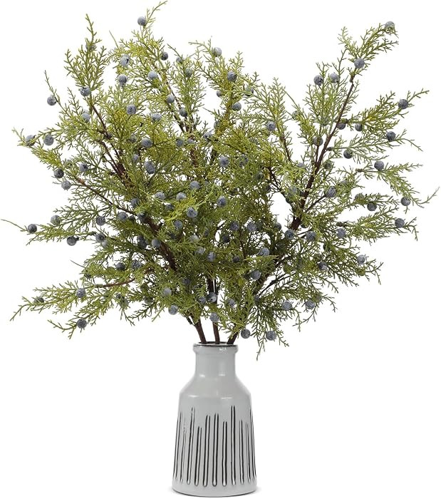 Giegxin 3 Pcs 30 Inch Artificial Juniper Cedar Sprays and Berries Branch Faux Cedar Stems Weather... | Amazon (US)
