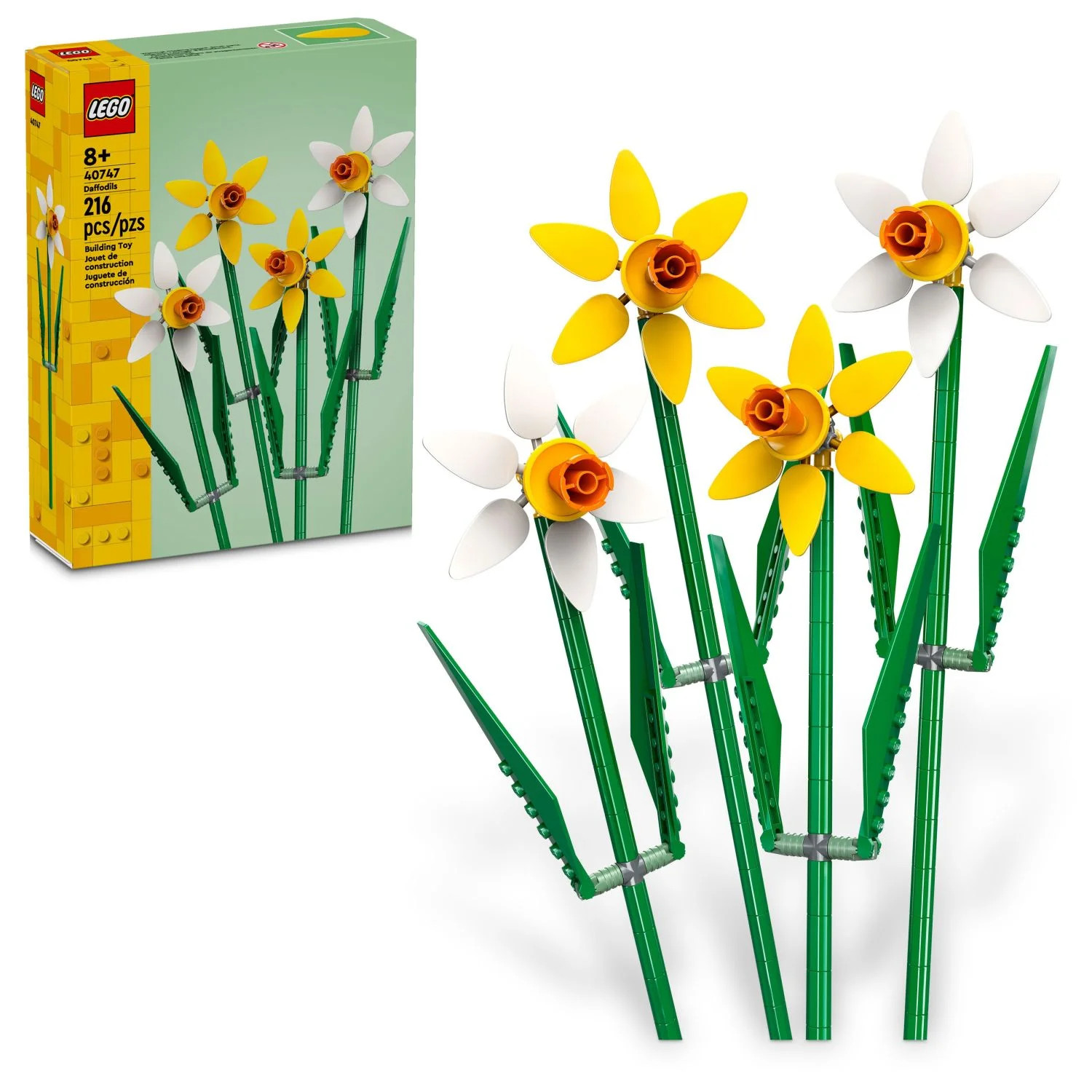 LEGO Daffodils - Building Toy for Kids, Girls and Boys, Ages 8+ - Artificial Daffodil for Home Decor and Display - Gift for Her and Him - 40747 | Walmart (US)