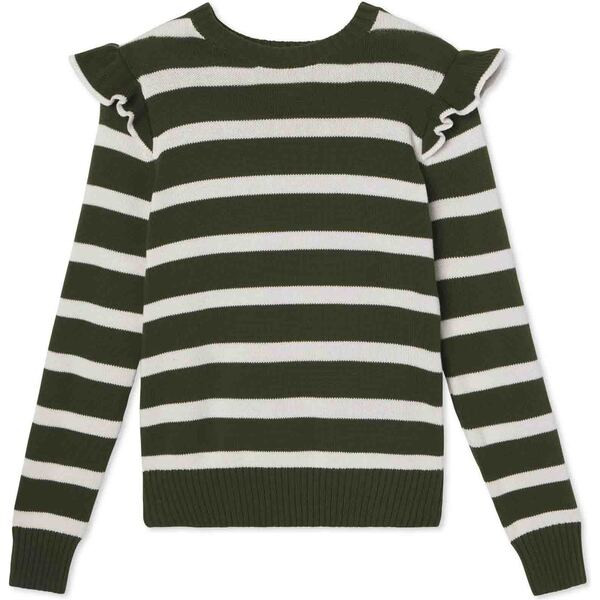Women's Caroline Sweater Anderson Stripe, Rifle Green | Maisonette