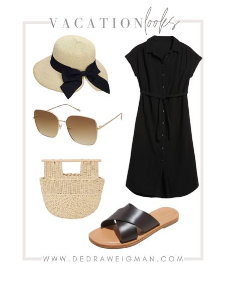 Vacation outfit idea! Loving this midi dress! Classic look for vacation! 

#vacation #sandals 

#LTKFind #LTKstyletip #LTKunder50