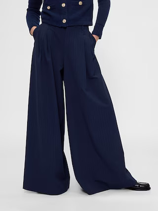 GapStudio Mid Rise Pleated Baggy Trousers | Gap (US)