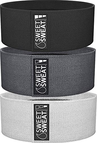 Sweet Sweat Hip Bands with 3 Levels of Resistance | Non-Slip Fabric Booty Bands for Squats & Lunges | Includes Free Mesh Carrying Bag | Amazon (US)