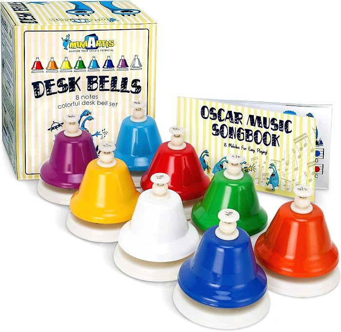 MINIARTIS Desk Bells for Kids | Educational Music Toys for Toddlers 8 Notes Colorful Hand Bells S... | Amazon (US)