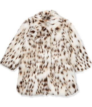Pippa & Julie Little Girls Long Sleeve Leopard-Printed Faux-Fur Coat | Dillard's | Dillard's