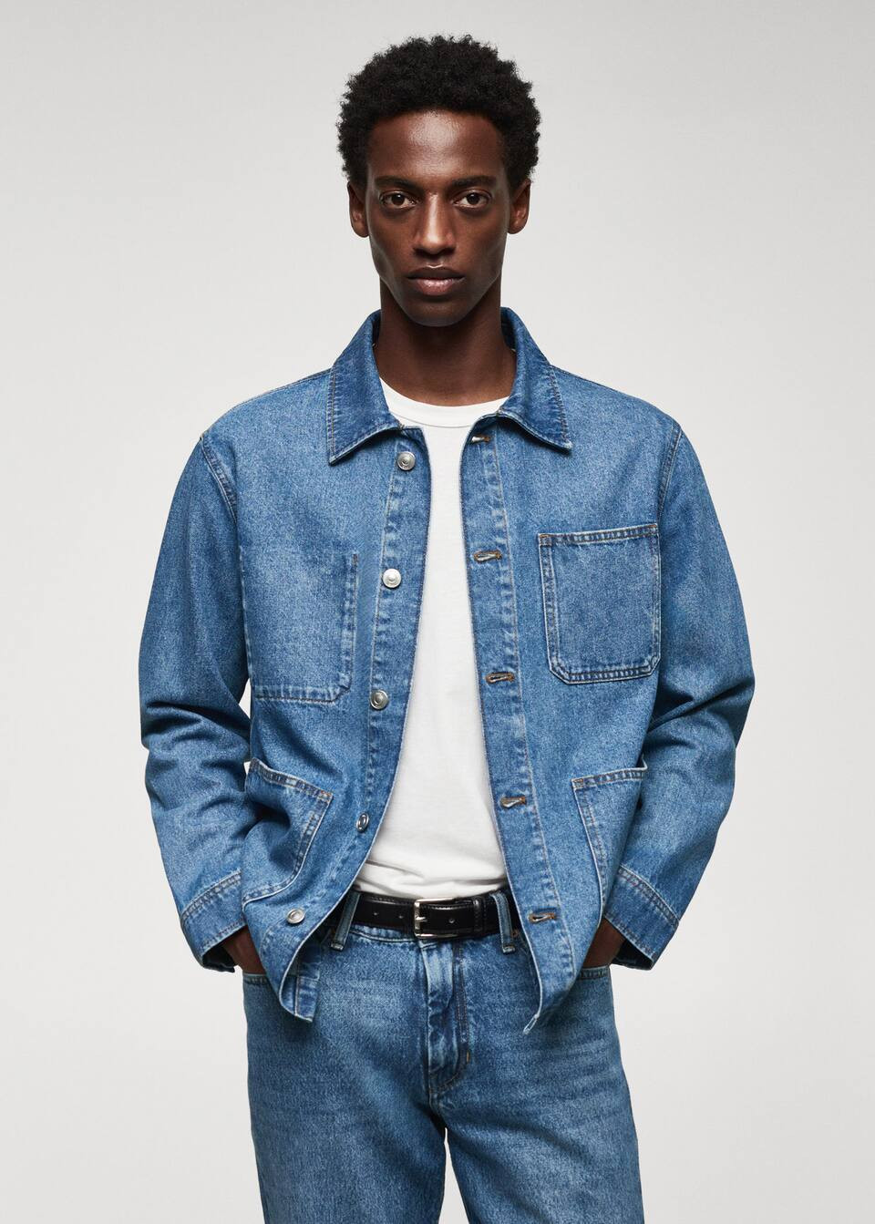 Cotton denim overshirt with pockets -  Men | Mango Man USA | MANGO (US)