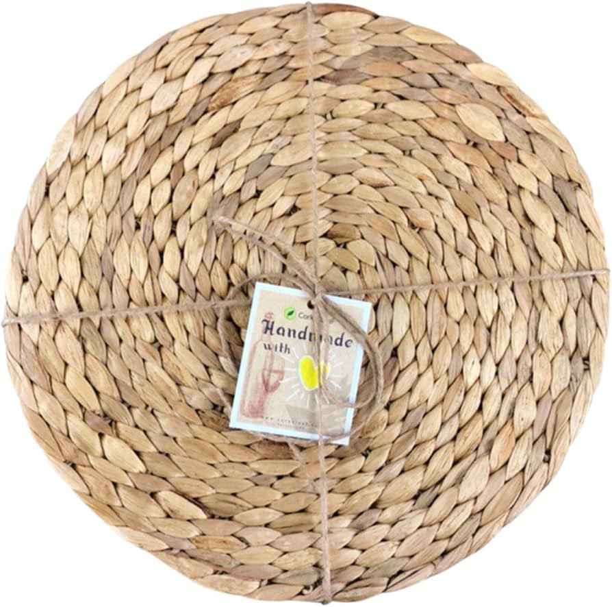 Cork & Leaf Manzanita Set of 4 Charger Plates, Natural Hand Woven Seagrass Placemats for Dining T... | Amazon (US)