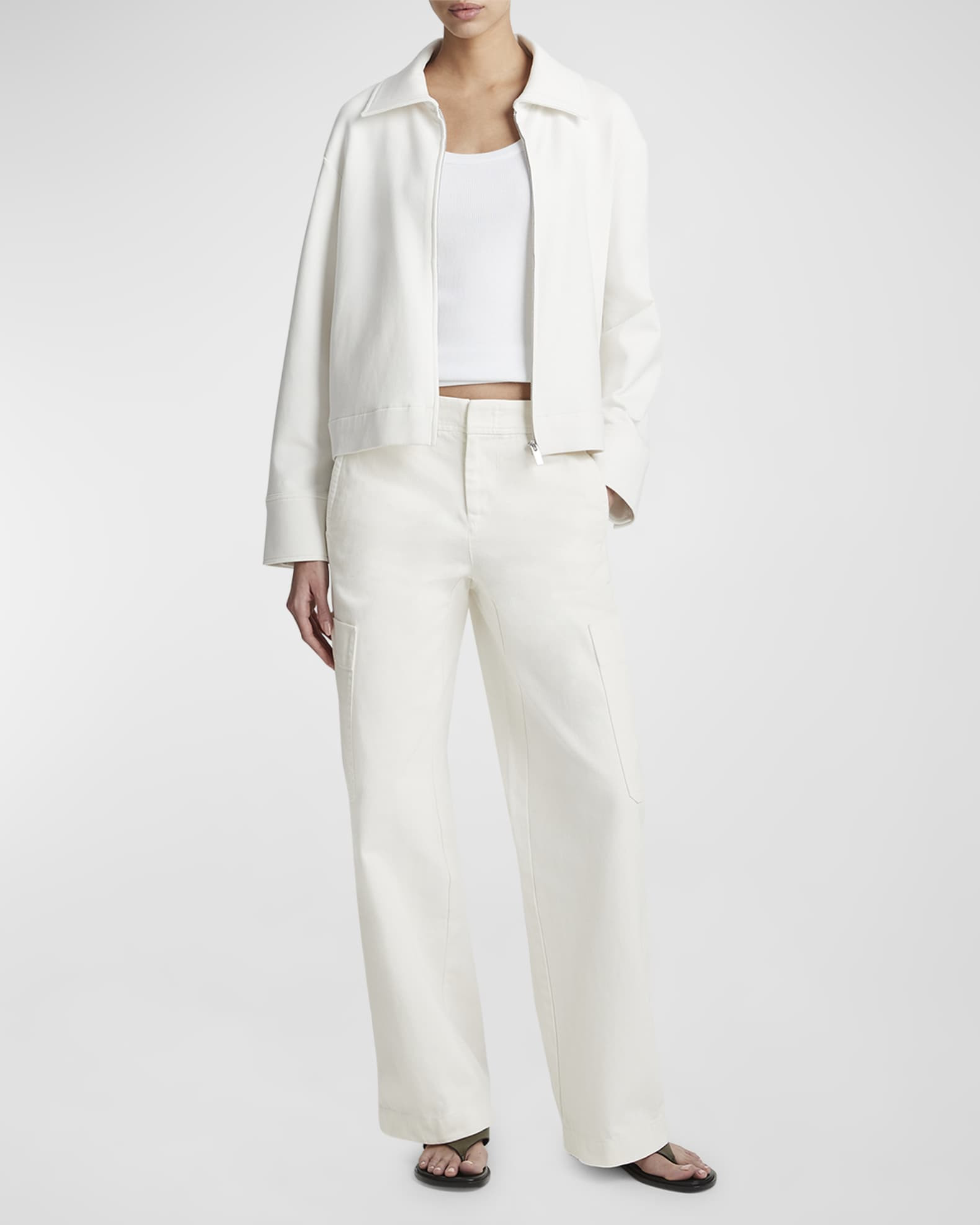 Zip-Front Collared Jacket | Neiman Marcus