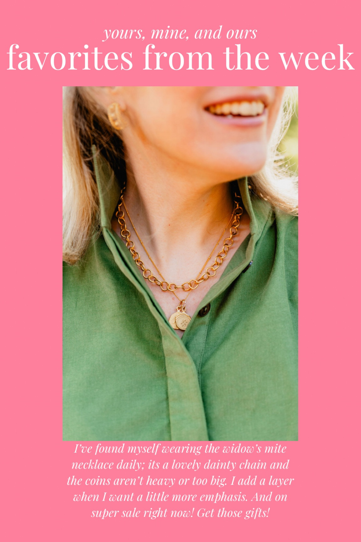 This would be such a fab gift! On major sale right now! 15% off $75 and 30% off $150. I wear the widows mite necklace daily and add the chunky chair when I want a little extra oomph!

#LTKGiftGuide #LTKHolidaySale #LTKHoliday