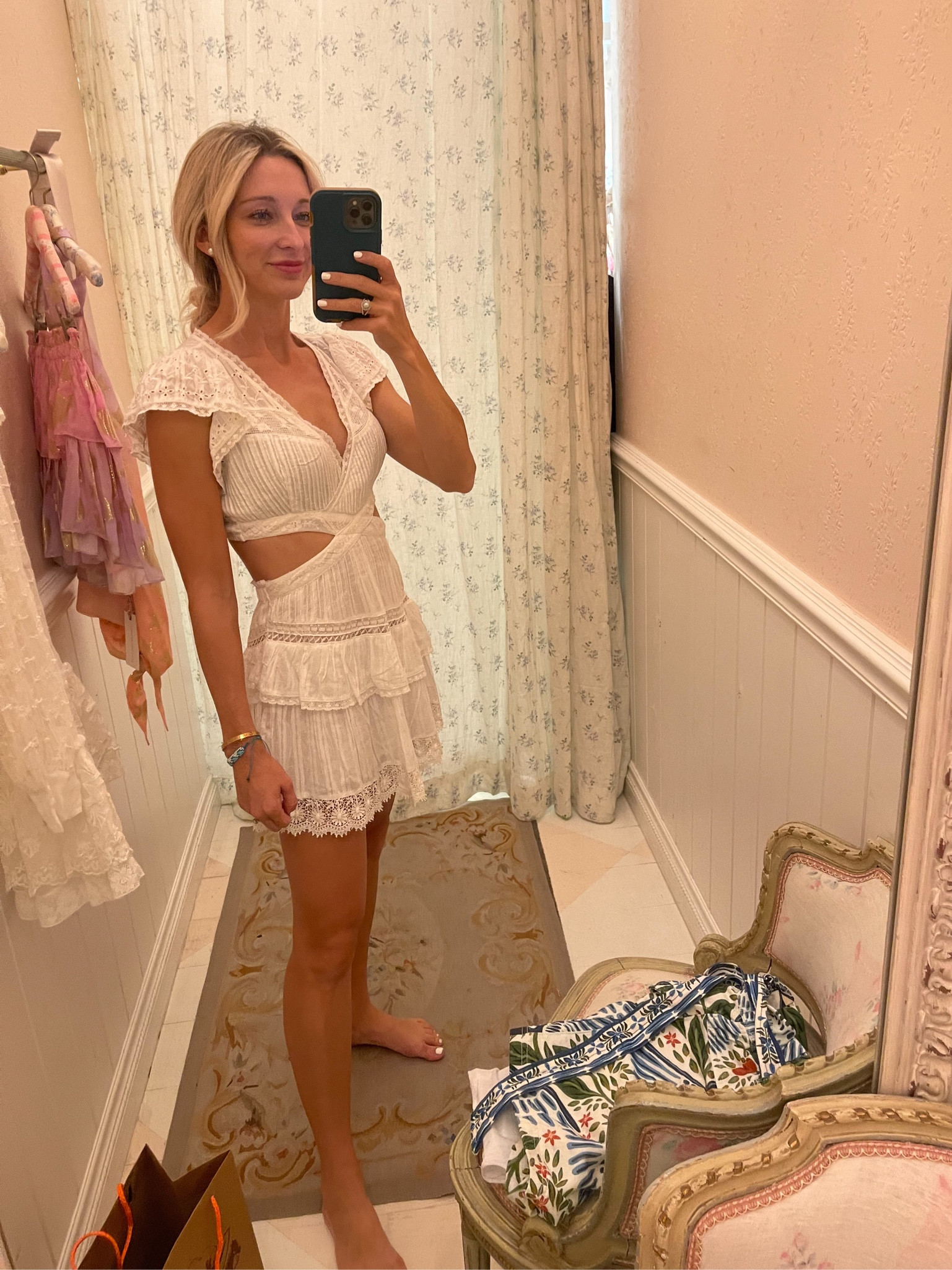 Love Shack Fancy sale!!! Love this little white dress! 25% off! Saks friends and family sale  

#LTKSeasonal #LTKsalealert #LTKstyletip