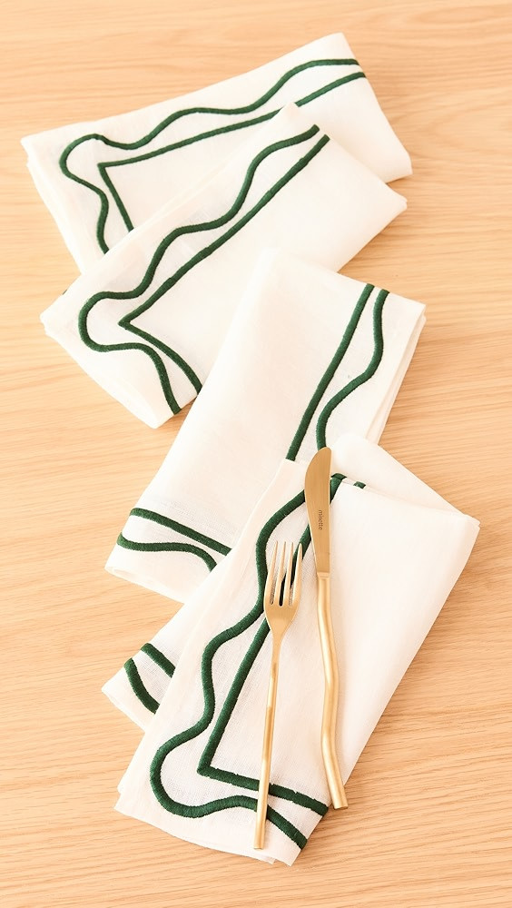Misette Embroidered Linen Napkins | Shopbop | Shopbop