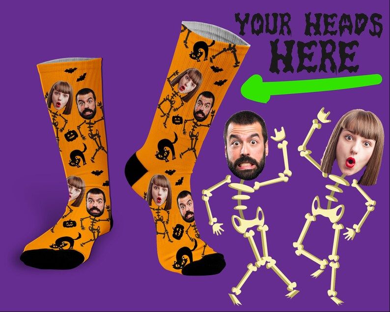Halloween face socks, Custom face socks, Face on Socks, Personalized socks, Photo socks, Hallowee... | Etsy (US)