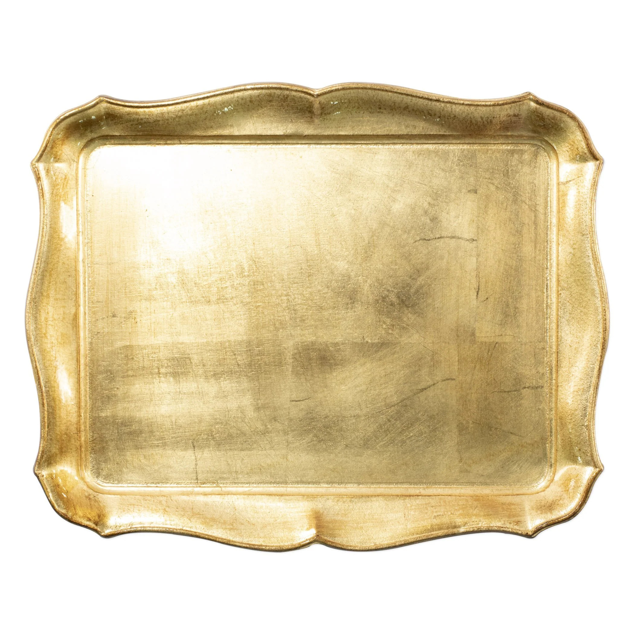 Florentine Wooden Accessories Gold Rectangular Tray | Stark Carpet