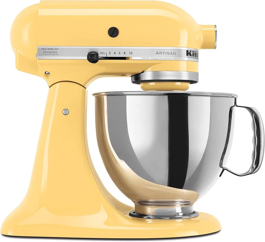 KitchenAid Artisan Series 5 Quart Tilt Head Stand Mixer with Pouring Shield KSM150PS, Majestic Ye... | Amazon (US)