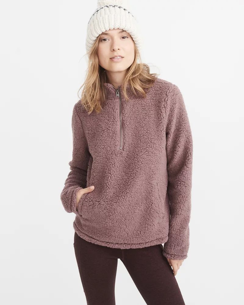 Half-Zip Sherpa Pullover | Abercrombie & Fitch US & UK