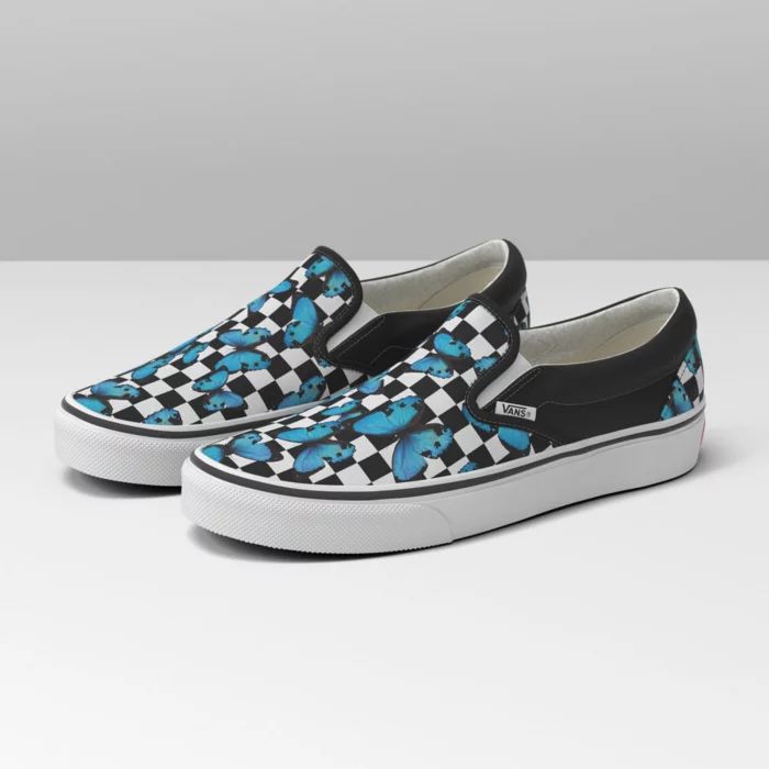 Butterfly Checkerboard Classic Slip-On | Butterfly Checkerboard Classic Slip-On | Vans (US)
