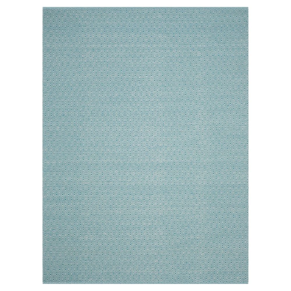 Ivory/Turquoise Stripe Flatweave Woven Area Rug - (8'X10') - Safavieh | Target