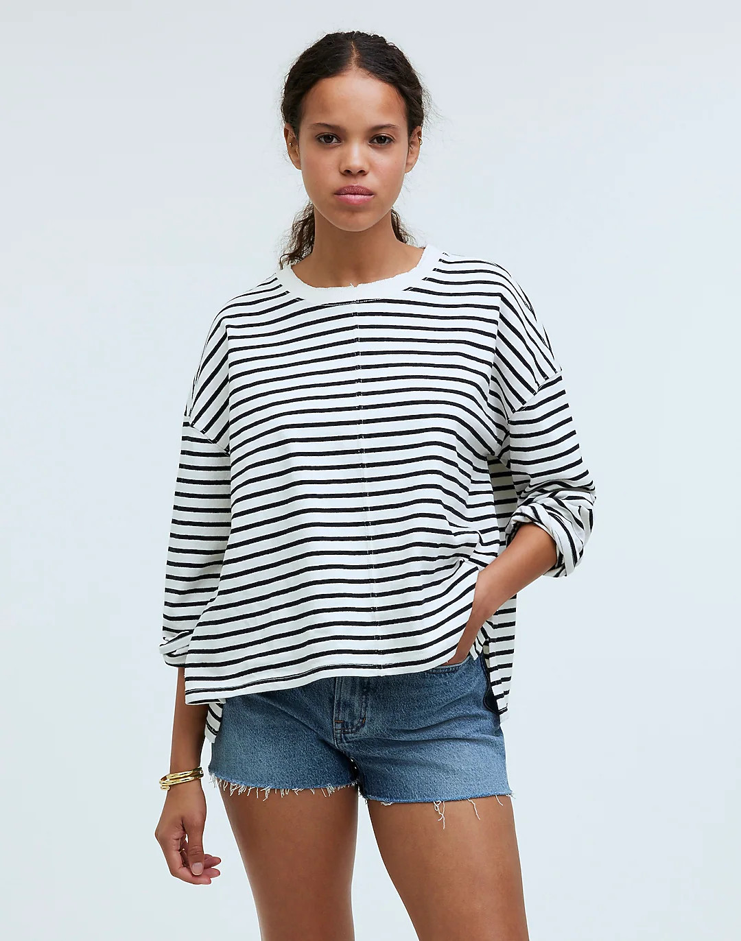 Easy Long-Sleeve Rugby Tee in Contrasting Stripe | Madewell