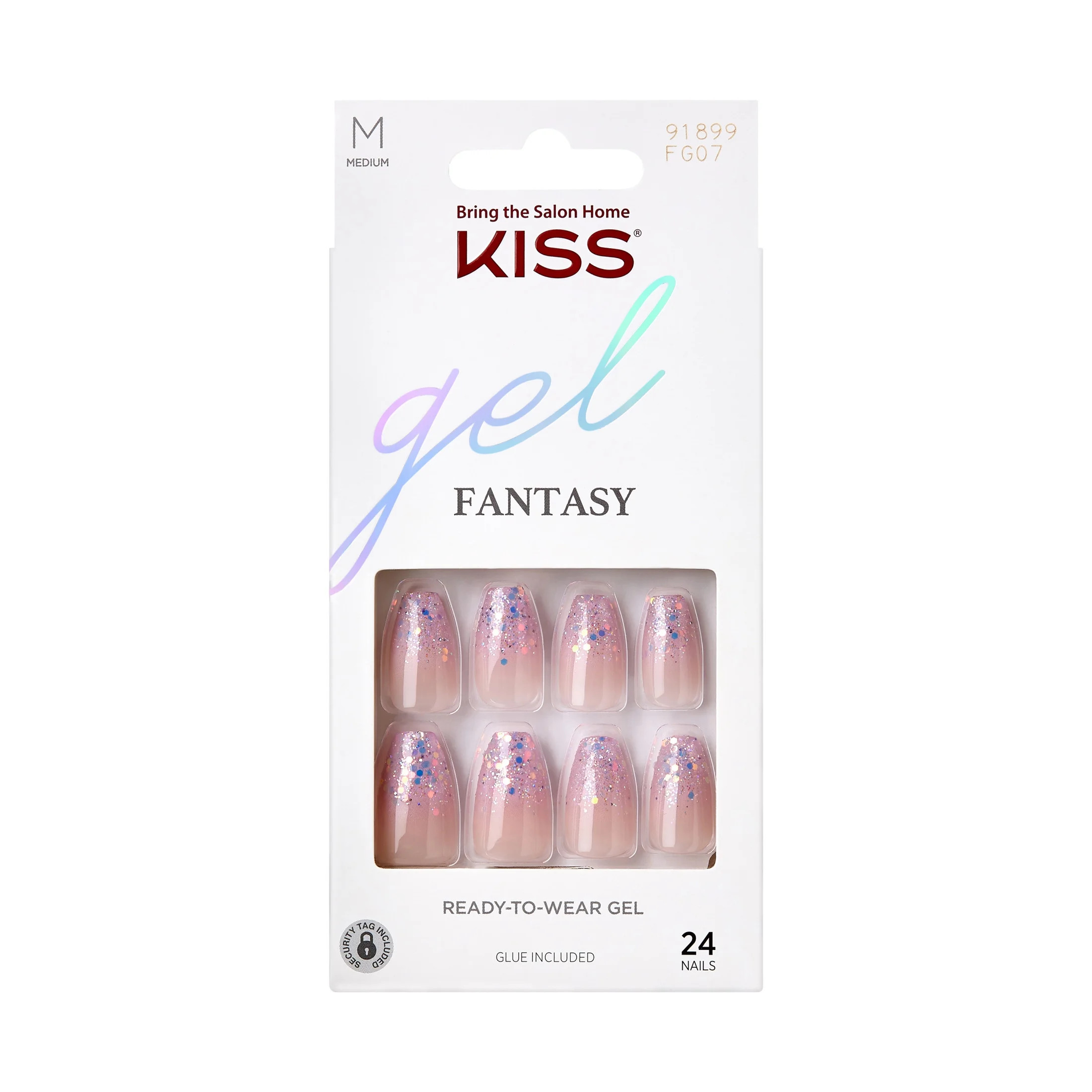 KISS Gel Fantasy, Press On Nails, Winter Sparks, Purple, Short Coffin, 28 Count | Walmart (US)