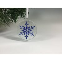 Fused Glass Snowflake Ornament Cobalt Blue Christmas Decor | Etsy (US)