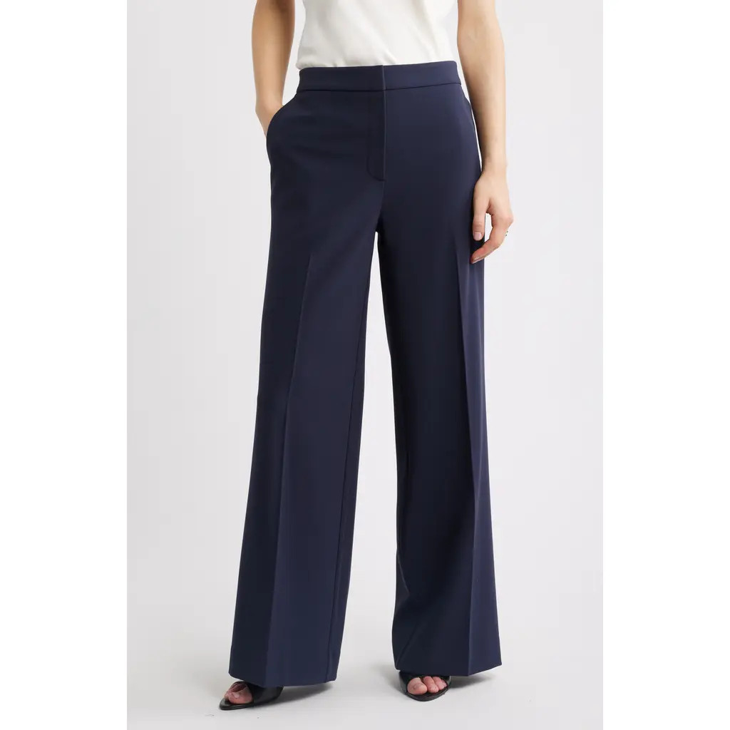 Nordstrom The Lennox Wide Leg Trousers in Navy Night at Nordstrom Rack, Size 2 | Nordstrom Rack
