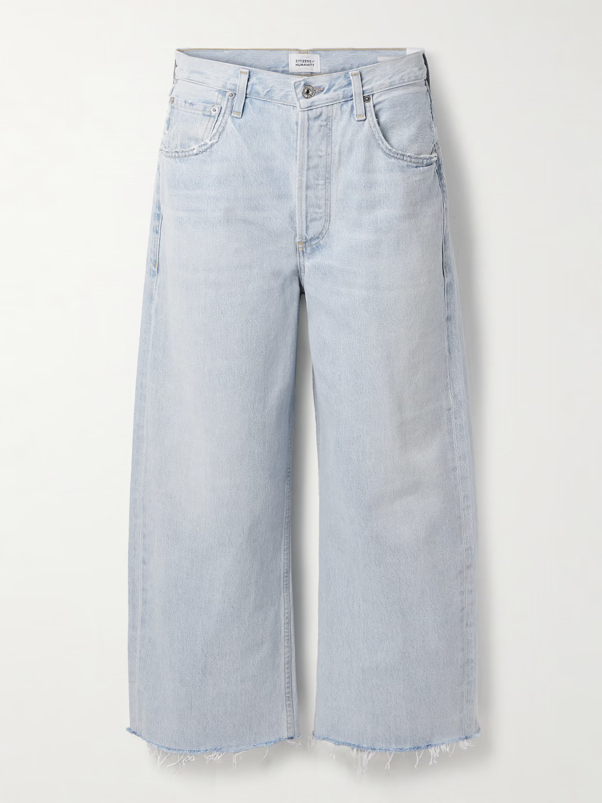 Citizens of Humanity - Ayla Cropped Frayed High-rise Wide-leg Jeans - Blue | NET-A-PORTER (US)