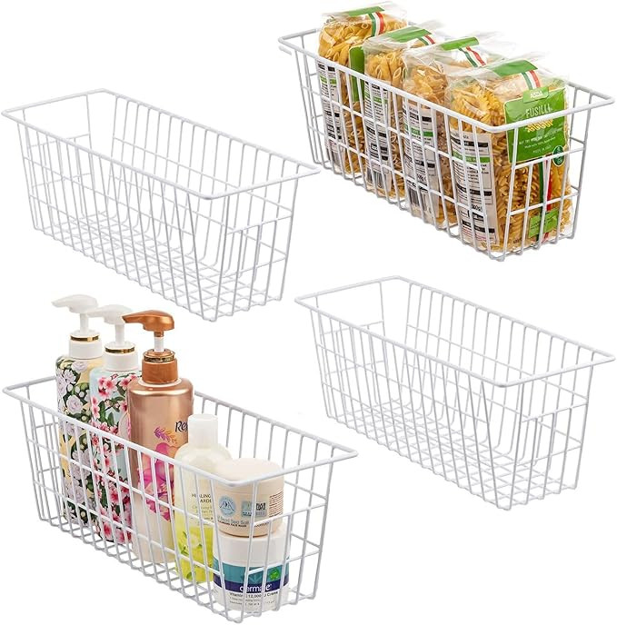 iPEGTOP Freezer Baskets, Set of 4 Farmhouse Metal Wire Basket Freezer Storage Wire Baskets Organi... | Amazon (US)