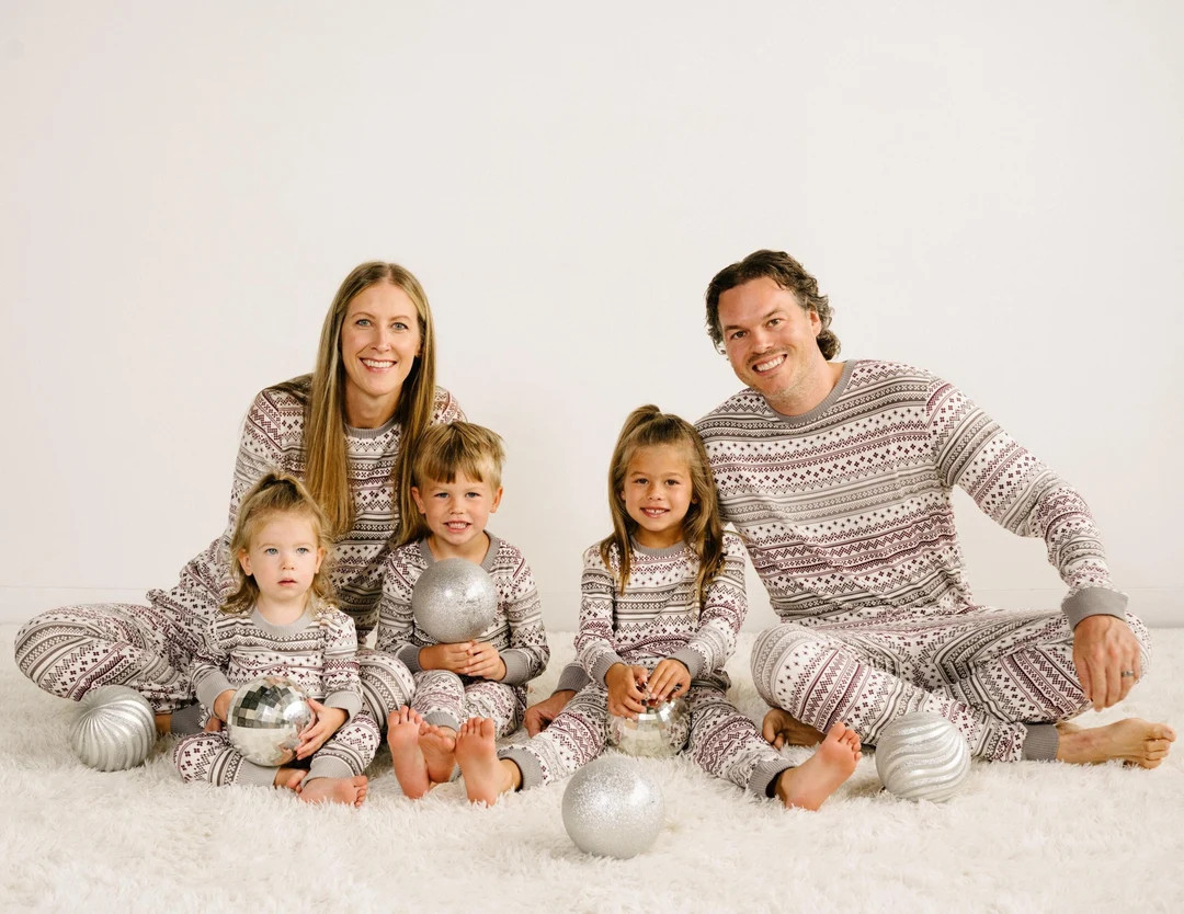 Matching Family Pajama Sets | Christmas Pajamas | Holiday Pajamas | Family PJs | Gray Sugar Plum ... | Etsy (US)