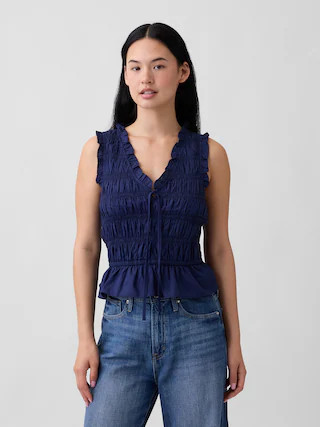 Smocked Sleeveless Top | Gap Factory