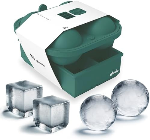 glacio Ball Ice Cube Tray and Big Ice Cube Molds for Whiskey, Slow-Melting, 100% Silicone, No-Pla... | Amazon (US)