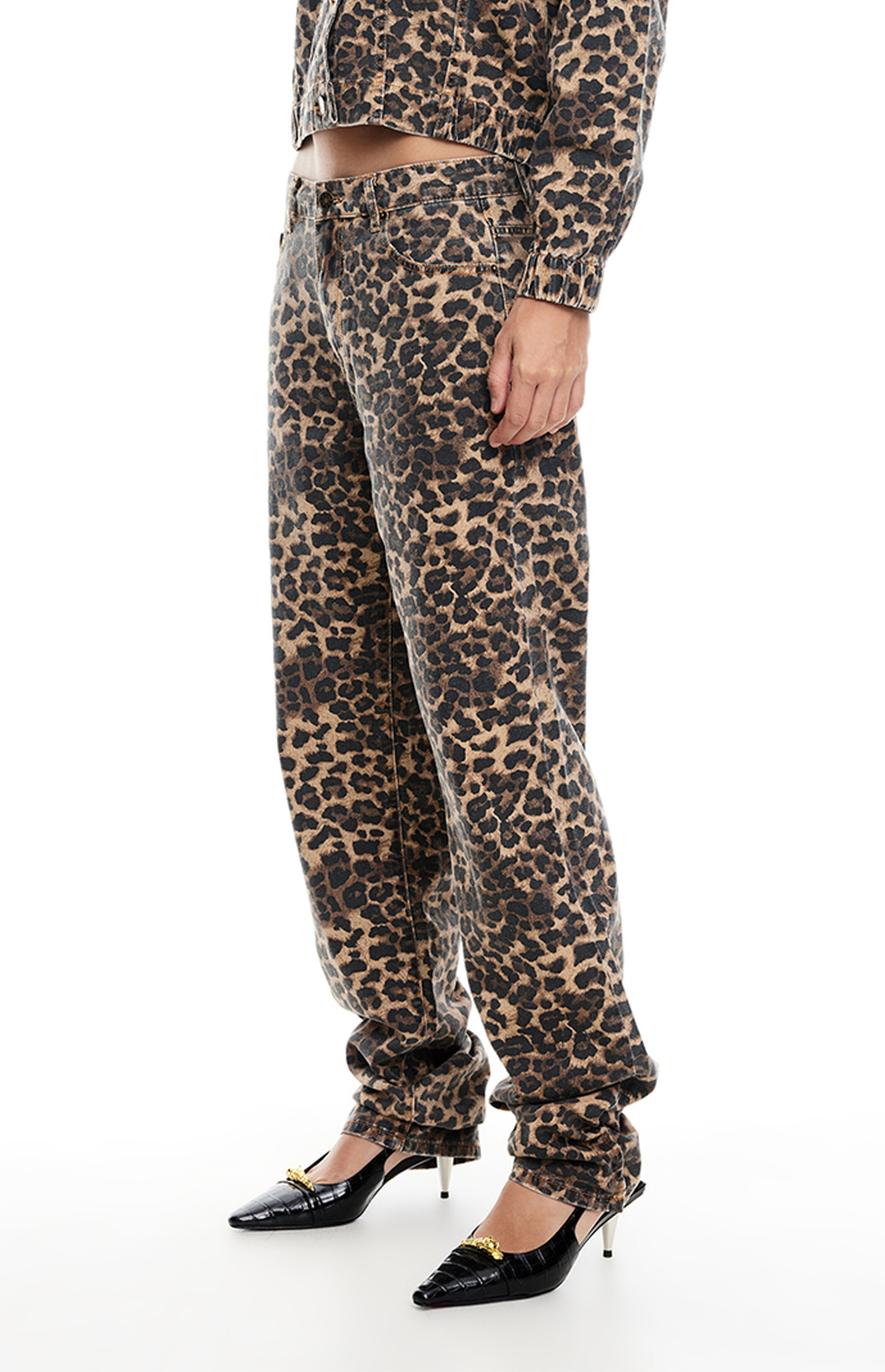 LIONESS Leopard Carmela Straight Leg Jeans | PacSun