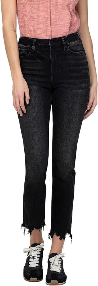 VERVET High Rise Slim Straight Jeans Black T5552 | Amazon (US)